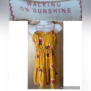 Walking on Sunshine Mustard Floral Midi Dress
